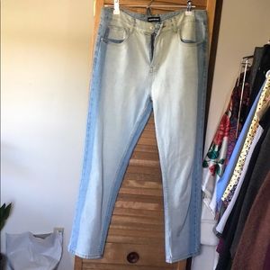 Two toned / color blocked jeans